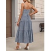 image:imageANRABESS Womens Summer Striped Gingham Midi Dresses Casual Beach SundressNavy Blue White Plaid