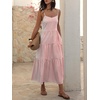image:imageANRABESS Womens Summer Striped Gingham Midi Dresses Casual Beach SundressRed White Stripe