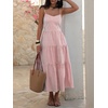 image:imageANRABESS Womens Summer Striped Gingham Midi Dresses Casual Beach SundressRed White Stripe