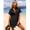 image:imageANRABESS Womens Swimsuit Cover Up Eyelet Button Down Shirt DressBlack