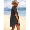 image:imageANRABESS Womens Swimsuit Cover Up Eyelet Button Down Shirt DressBlack