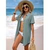 image:imageANRABESS Womens Swimsuit Cover Up Eyelet Button Down Shirt DressGrey Green