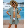 image:imageANRABESS Womens Swimsuit Cover Up Eyelet Button Down Shirt DressGrey Green