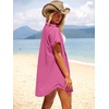 image:imageANRABESS Womens Swimsuit Cover Up Eyelet Button Down Shirt DressHot Pink
