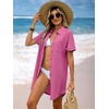 image:imageANRABESS Womens Swimsuit Cover Up Eyelet Button Down Shirt DressHot Pink