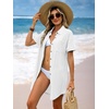 image:imageANRABESS Womens Swimsuit Cover Up Eyelet Button Down Shirt DressWhite
