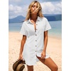 image:imageANRABESS Womens Swimsuit Cover Up Eyelet Button Down Shirt DressWhite