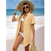 image:imageANRABESS Womens Swimsuit Cover Up Eyelet Button Down Shirt DressYellow