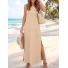 image:imageANRABESS Womens Wrinkle Free Summer Sundress Sleeveless Maxi Dress ampPocketsAlmond