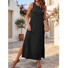 image:imageANRABESS Womens Wrinkle Free Summer Sundress Sleeveless Maxi Dress ampPocketsBlack