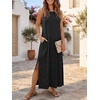 image:imageANRABESS Womens Wrinkle Free Summer Sundress Sleeveless Maxi Dress ampPocketsBlack