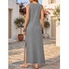image:imageANRABESS Womens Wrinkle Free Summer Sundress Sleeveless Maxi Dress ampPocketsGrey