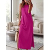 image:imageANRABESS Womens Wrinkle Free Summer Sundress Sleeveless Maxi Dress ampPocketsHot Pink