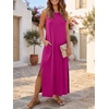 image:imageANRABESS Womens Wrinkle Free Summer Sundress Sleeveless Maxi Dress ampPocketsHot Pink
