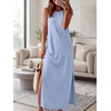 image:imageANRABESS Womens Wrinkle Free Summer Sundress Sleeveless Maxi Dress ampPocketsLight Blue