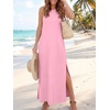 image:imageANRABESS Womens Wrinkle Free Summer Sundress Sleeveless Maxi Dress ampPocketsPink