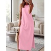 image:imageANRABESS Womens Wrinkle Free Summer Sundress Sleeveless Maxi Dress ampPocketsPink
