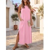 image:imageANRABESS Womens Wrinkle Free Summer Sundress Sleeveless Maxi Dress ampPocketsPink