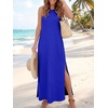image:imageANRABESS Womens Wrinkle Free Summer Sundress Sleeveless Maxi Dress ampPocketsRoyal Blue