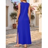 image:imageANRABESS Womens Wrinkle Free Summer Sundress Sleeveless Maxi Dress ampPocketsRoyal Blue