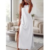image:imageANRABESS Womens Wrinkle Free Summer Sundress Sleeveless Maxi Dress ampPocketsWhite