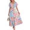 White Blue Pink Floral