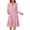 image:imageANRABESS Womens Long Sleeve Midi DressesBright Pink