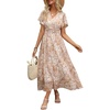 image:imageANRABESS Womens Summer Casual Boho Chiffon Maxi Dress Wedding Guest DressesApricot Flor