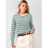 image:imageANRABESS Cardigan Sweaters for Women Button Up 2026 Fall OutfitsGreen White Stripe