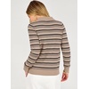 image:imageANRABESS Sweaters for Women Polo Collared Knit Long Sleeve PulloverAlmond Black Stripe