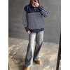 image:imageANRABESS Womens Long Sleeve Striped Turtle Neck Collared SweatersNavy Blue White Stripe