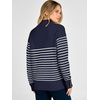 image:imageANRABESS Womens Long Sleeve Striped Turtle Neck Collared SweatersNavy Blue White Stripe