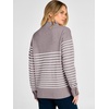 image:imageANRABESS Womens Long Sleeve Striped Turtle Neck Collared SweatersNutmeg White Stripe