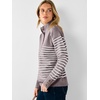 image:imageANRABESS Womens Long Sleeve Striped Turtle Neck Collared SweatersNutmeg White Stripe