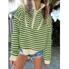 image:imageANRABESS Womens Striped Quarter Zip Fall Sweater TopsStriped Apricot Green