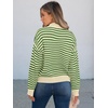 image:imageANRABESS Womens Striped Quarter Zip Fall Sweater TopsStriped Apricot Green