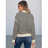 image:imageANRABESS Womens Striped Quarter Zip Fall Sweater TopsStriped Black Beige