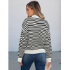 image:imageANRABESS Womens Striped Quarter Zip Fall Sweater TopsStriped Black White