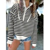 image:imageANRABESS Womens Striped Quarter Zip Fall Sweater TopsStriped Black White
