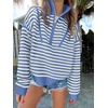 image:imageANRABESS Womens Striped Quarter Zip Fall Sweater TopsStriped Blue White