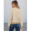 image:imageANRABESS Womens Striped Quarter Zip Fall Sweater TopsStriped White Khaki